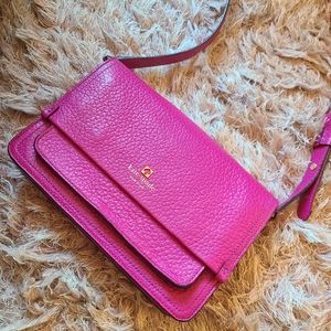 Pink/Magent Kate Spade pebbled Leather Cross Body